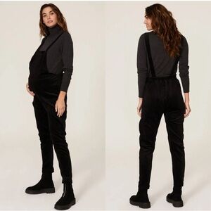 Stowaway Collection Maternity Black Cord Overalls NWT